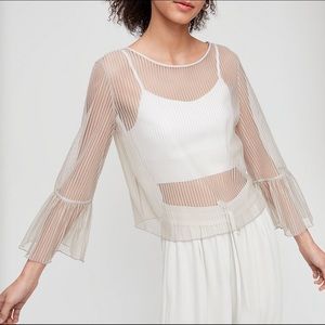 Aritzia Babaton Humbert sheer long sleeve blouse size xs